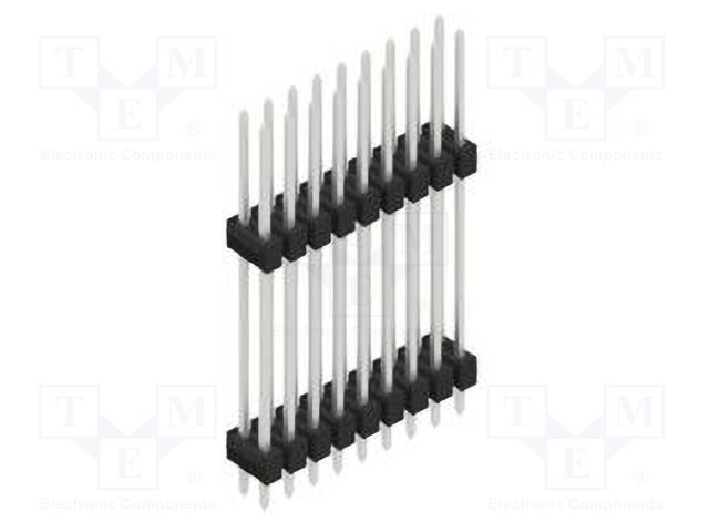 Connector: pin strips; pin header; male; PIN: 18; 2.54mm; THT; 2x9