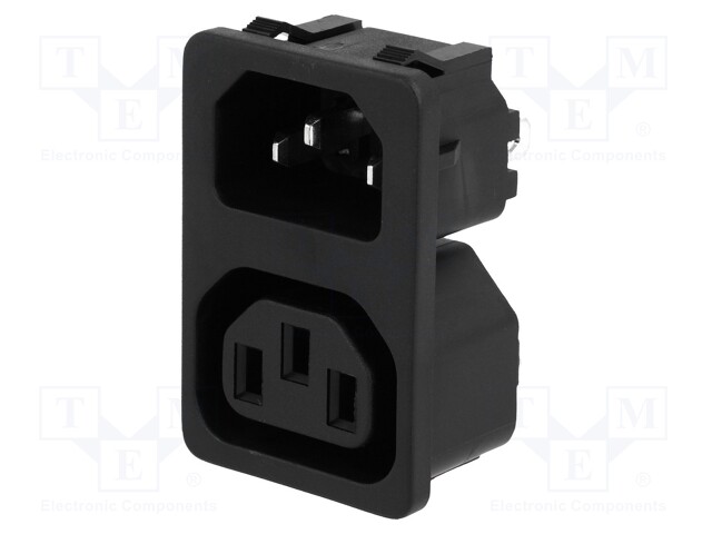 Connector: AC supply; socket; male/female; 10A; 250VAC; IEC 60320