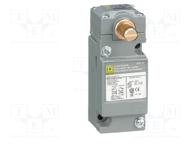 Limit Switch, Lever Arm, 4PST-2NO, DPST-NC, 10 A, 600 V, 4 lbf