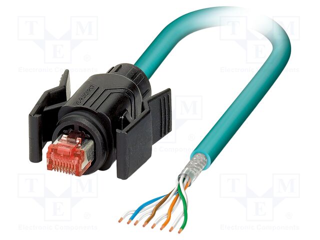Patch cord; SF/UTP; Cat 5e; cables,RJ45 plug; stranded; Cu; 5m; PUR