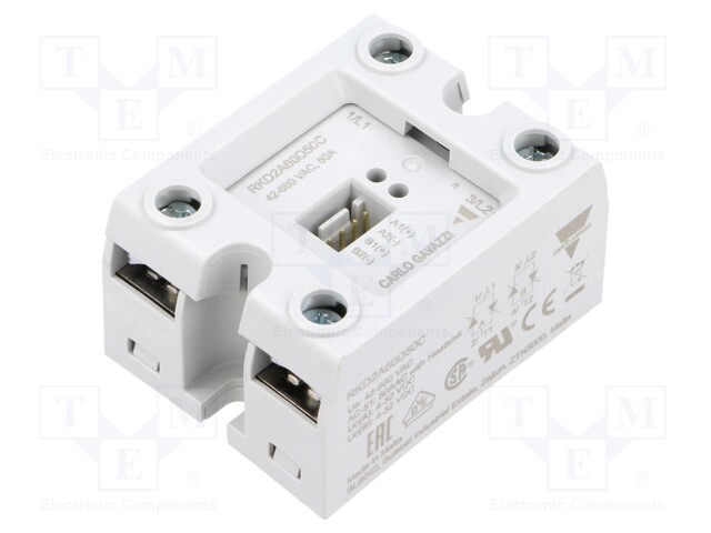 Relay: solid state; Ucntrl: 4÷32VDC; 50A; 42÷660VAC; 2-phase; IP20