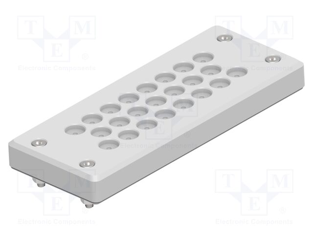 Multigate grommet; light grey; Holes no: 23; -40÷80°C; 4÷8.5mm