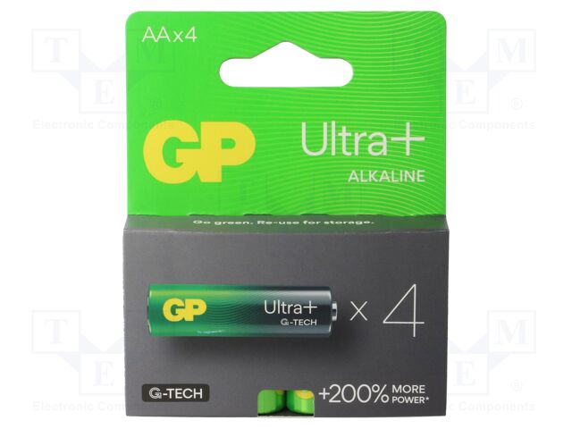 Battery: alkaline; AA; 1.5V; non-rechargeable; 4pcs.