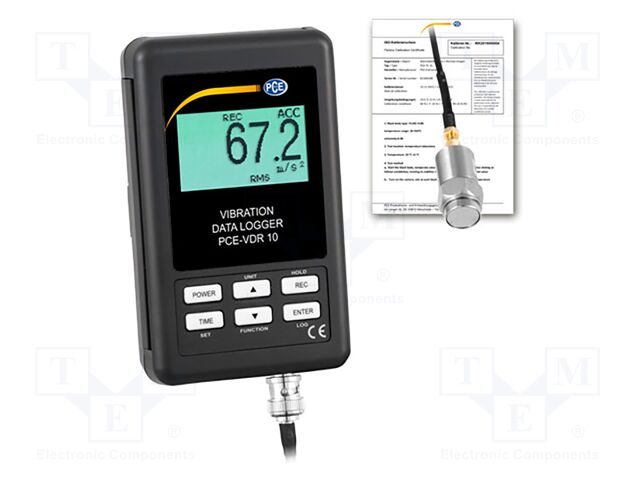 Vibrometer; 0,05÷20,39g; Meas.accur: ±1,02g; Resol: 0,01g