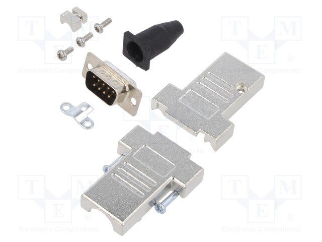 D-Sub; PIN: 9; plug; male; shielded,stamped and formed contacts