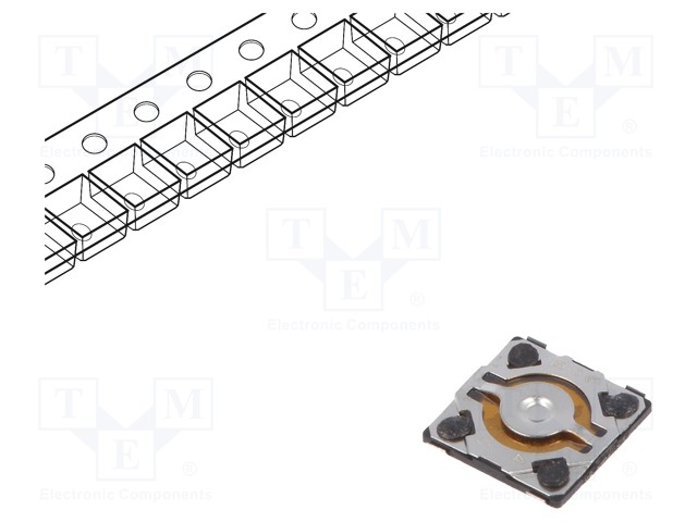 Microswitch TACT; SPST; Pos: 2; 0.02A/15VDC; SMT; 0.58mm; OFF-(ON)