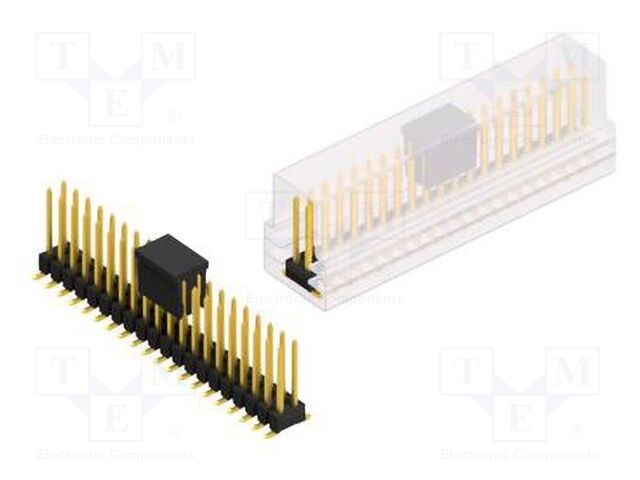 Connector: pin strips; pin header; male; PIN: 40; 2.54mm; SMT; 2x20