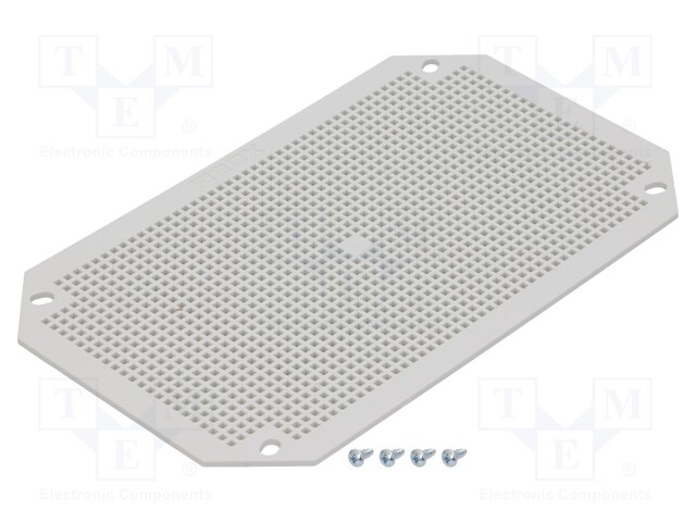 Mounting plate; plastic; perforated