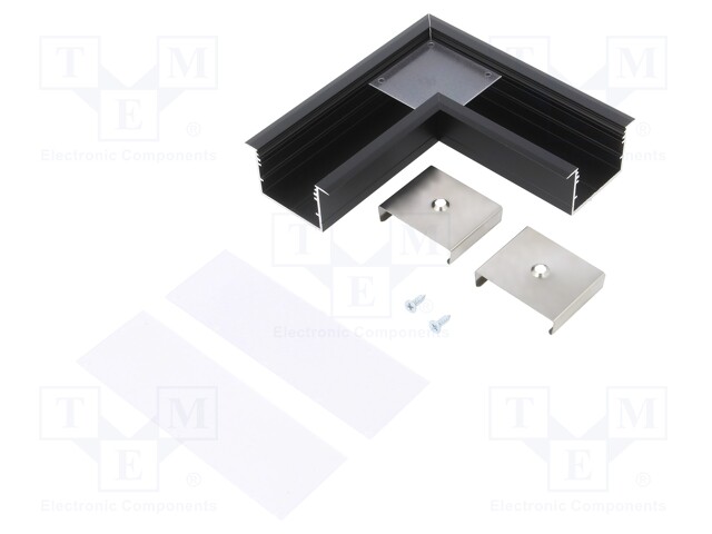 Connector 90°; black; aluminium; Application: VARIO30-07