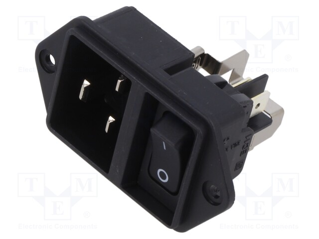 Connector: AC supply; socket; male; 16A; 250VAC; IEC 60320; max.6mm