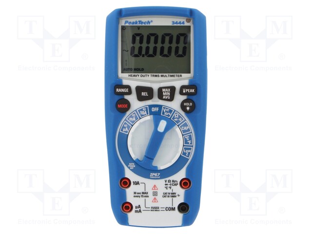 Digital multimeter; LCD 3,75 digit (6000),bargraph; True RMS