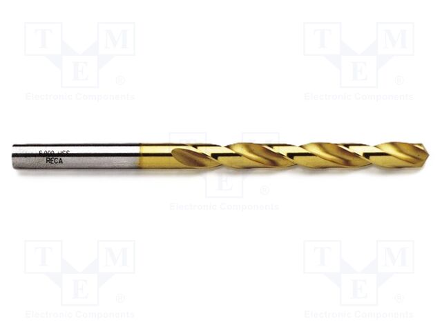 Drill bit; for metal; Ø: 6mm; L: 93mm; high speed steel HSS-TIN