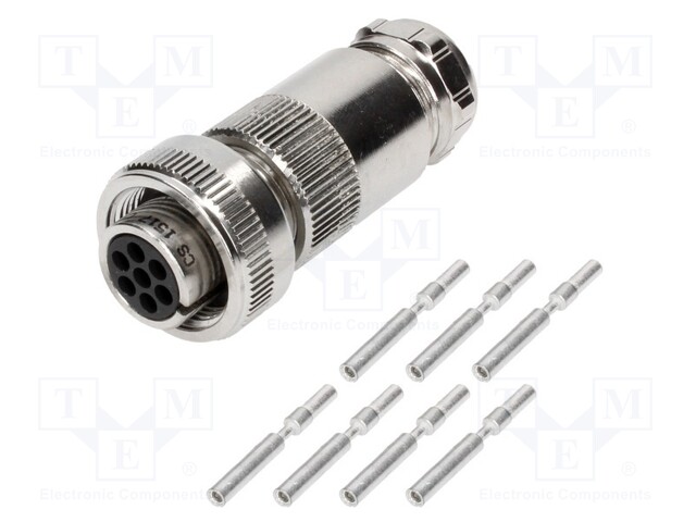 Plug; Connector: circular; female; PIN: 7; silver plated; IP65