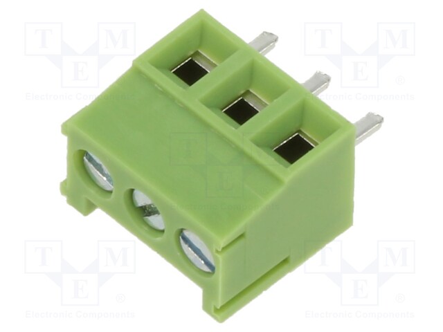 PCB terminal block; angled 90°; 3.5mm; ways: 3; on PCBs; terminal