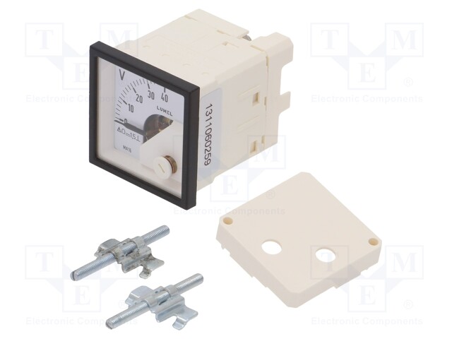 Meter; on panel; analogue; 0÷40V; Class: 1,5; IP52; Length: 42mm
