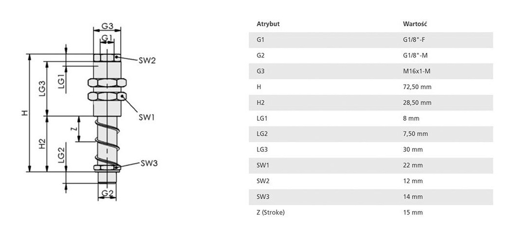 Spring plunger; 0÷80°C; Vert.load: 3700N; 0.22N/mm; FSTE-HD