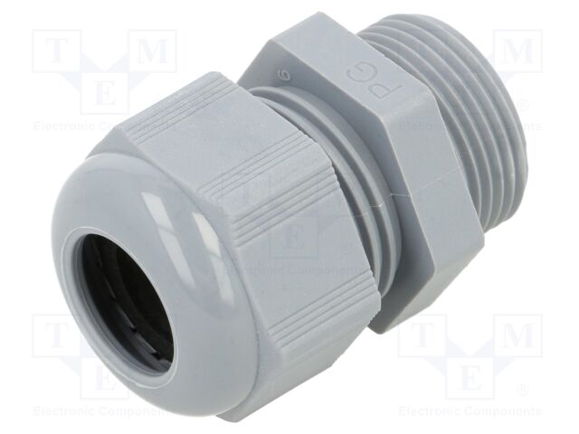 Cable gland; without nut; PG9; IP68; Mat: polyamide; grey; Entrelec