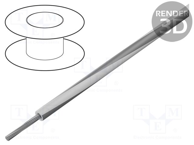 Wire; stranded; Cu; 22AWG; PVC; white-grey; 600V; 305m