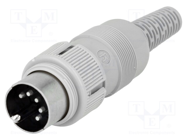 Plug; DIN; male; PIN: 5; Layout: 180°; straight; for cable; soldering