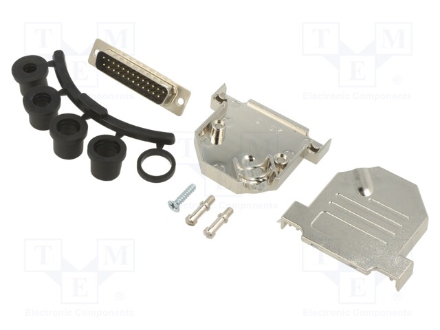 D-Sub; PIN: 25; plug; male; soldering; for cable; black