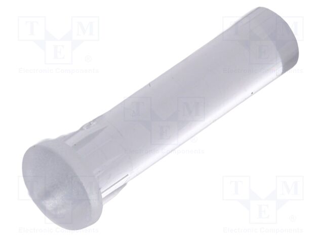 Fiber for LED; Ø5mm; L: 16.3mm; round; Front: convex; straight