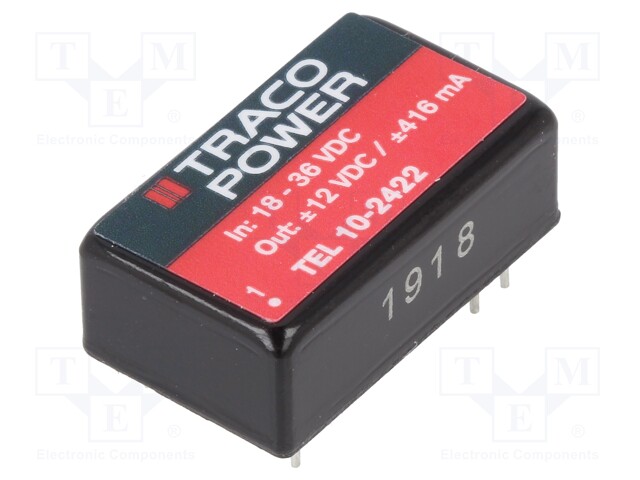 Converter: DC/DC; 10W; Uin: 18÷36V; Uout: 12VDC; Uout2: -12VDC; DIP16