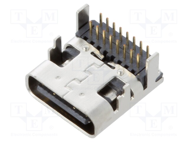Socket; USB C; THT; PIN: 16; horizontal; 5A; 48VDC