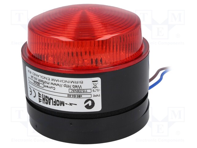 Signaller: lighting; flashing light; red; Series: X80; 85÷265VAC
