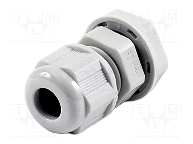 Cable gland; M12; IP68; nylon; UL94V-2; grey