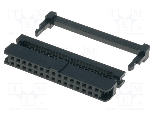 Plug; IDC; female; PIN: 30; with cable clamp; IDC; for ribbon cable