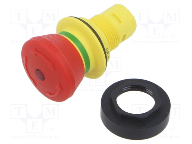 Switch: emergency stop; 22mm; red; IP65; mushroom; Cutout: Ø22.3mm