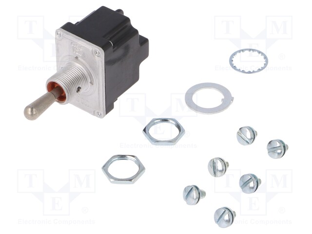 Switch: toggle; Pos: 3; DP3T; ON-OFF-ON; 6A/230VAC; 20A/28VDC; IP67