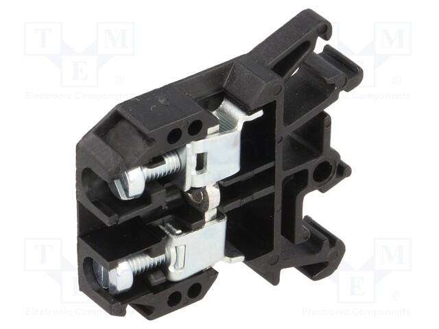 Splice terminal: rail; 0.5÷10mm2; ways: 1; terminals: 2; black; 690V