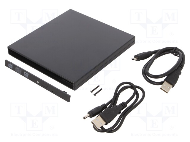 Optical Drive CD/DVD Enclosure; black; Features: PnP