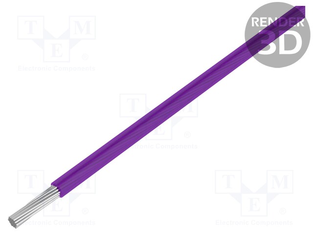 Wire; ThermoThin; stranded; Cu; 20AWG; violet; ECA fluoropolymer