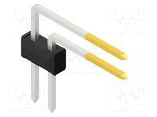Connector: pin strips; pin header; male; PIN: 2; 2.54mm; THT; 2x1