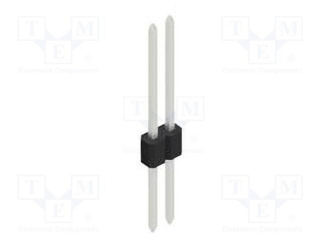 Connector: pin strips; pin header; male; PIN: 2; 1.27mm; THT; 1x2