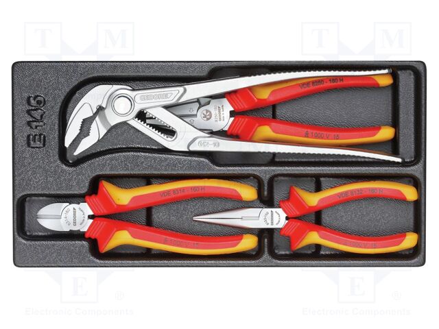 Kit: pliers; cutting,insulated,adjustable,universal; 4pcs.