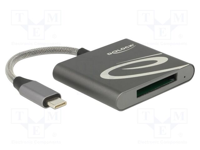 Card reader: memory; USB C plug,XQD; XQD 2.0; PnP; grey; 5Gbps