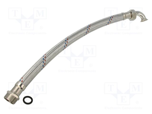 Angled anti-vibration hose; 0.5m; Hydraulic connection: 1"