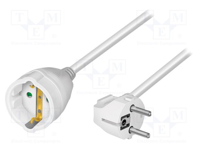 Extension lead; 3G1.5mm2; 10m; white; Sockets no: 1; 16A