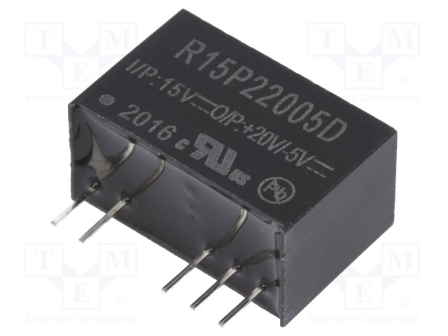 Converter: DC/DC; 2W; Uin: 13.5÷16.5V; Uout: 20VDC; Uout2: -5VDC