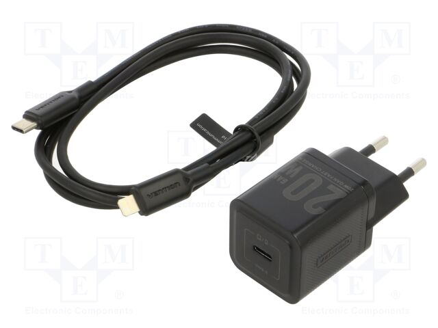 Power supply: switching; mains,plug-in; 5÷12VDC; 20W; black; 3A