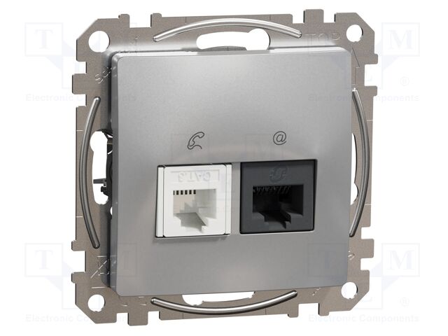 Data-telephone contact; IP20; plaster embedded,in mounting box