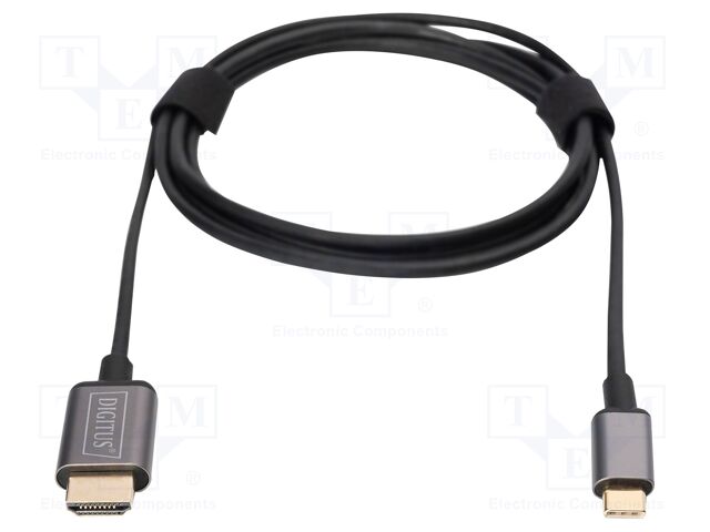 Adapter cable; USB 3.1; HDMI plug,USB C plug; PVC; 1.8m