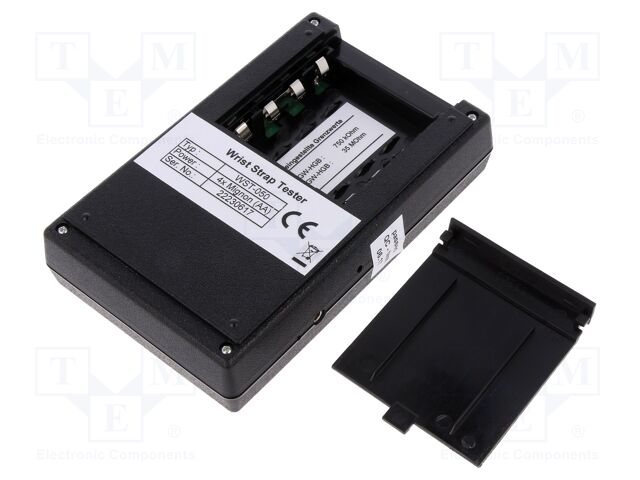 ESD wristbands tester; ESD; 150x88x35mm; 20V; Kit: batteries; 220g