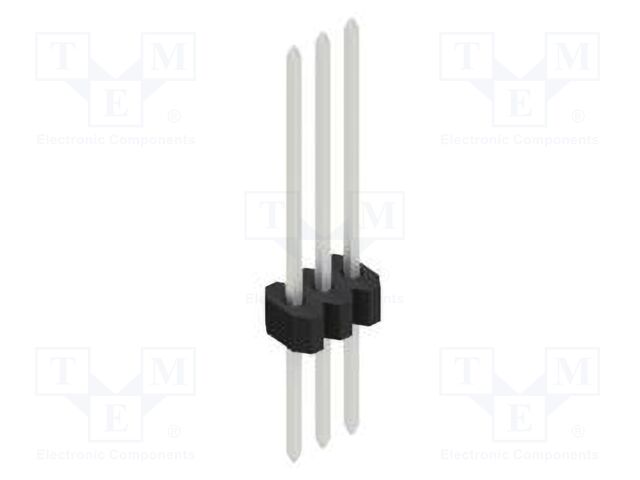 Connector: pin strips; pin header; male; PIN: 3; 1.27mm; THT; 1x3