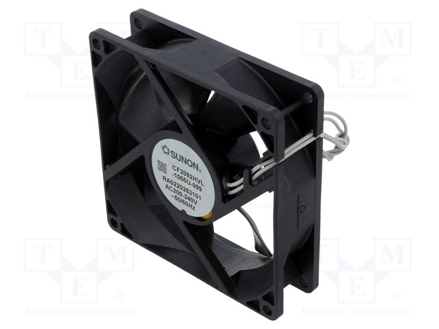 Fan: AC; axial; 230VAC; 92x92x25mm; 88.43m3/h; 31dBA; Vapo; 2900rpm