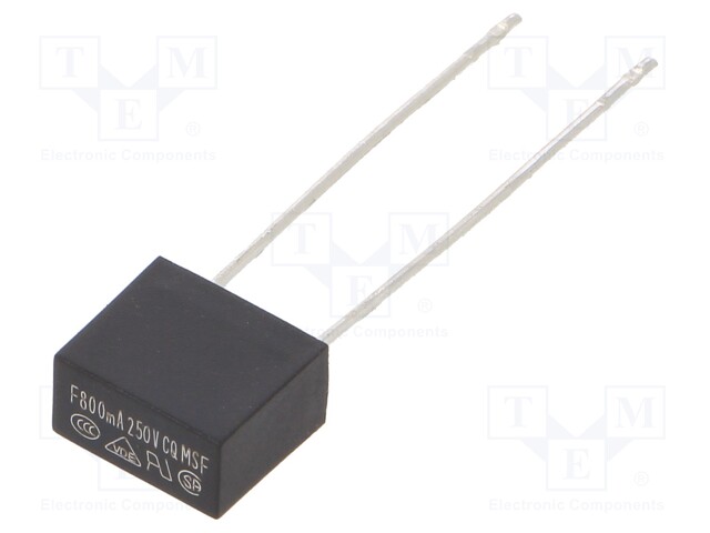 Fuse: fuse; 800mA; 250VAC; 8,35x4,3x7,7mm; MSF