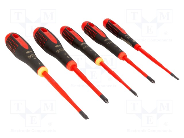 Kit: screwdrivers; insulated; Phillips,slot; ERGO®; 5pcs.